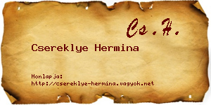 Csereklye Hermina névjegykártya